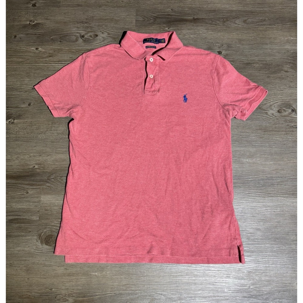 Polo Ralph Lauren Custom Slim Fit Polo Shirt Men's Medium Pink Pony logo